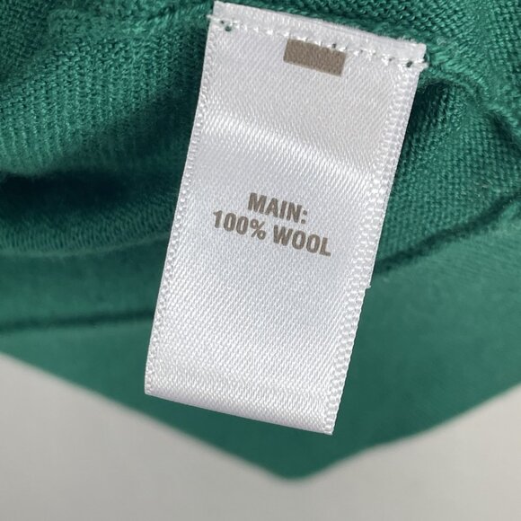 St John Sweater Womens Large Blue Green Wool Colorblock Pullover Relaxed Fit - Picture 4 of 10